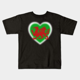 Welsh Dragon Heart Kids T-Shirt